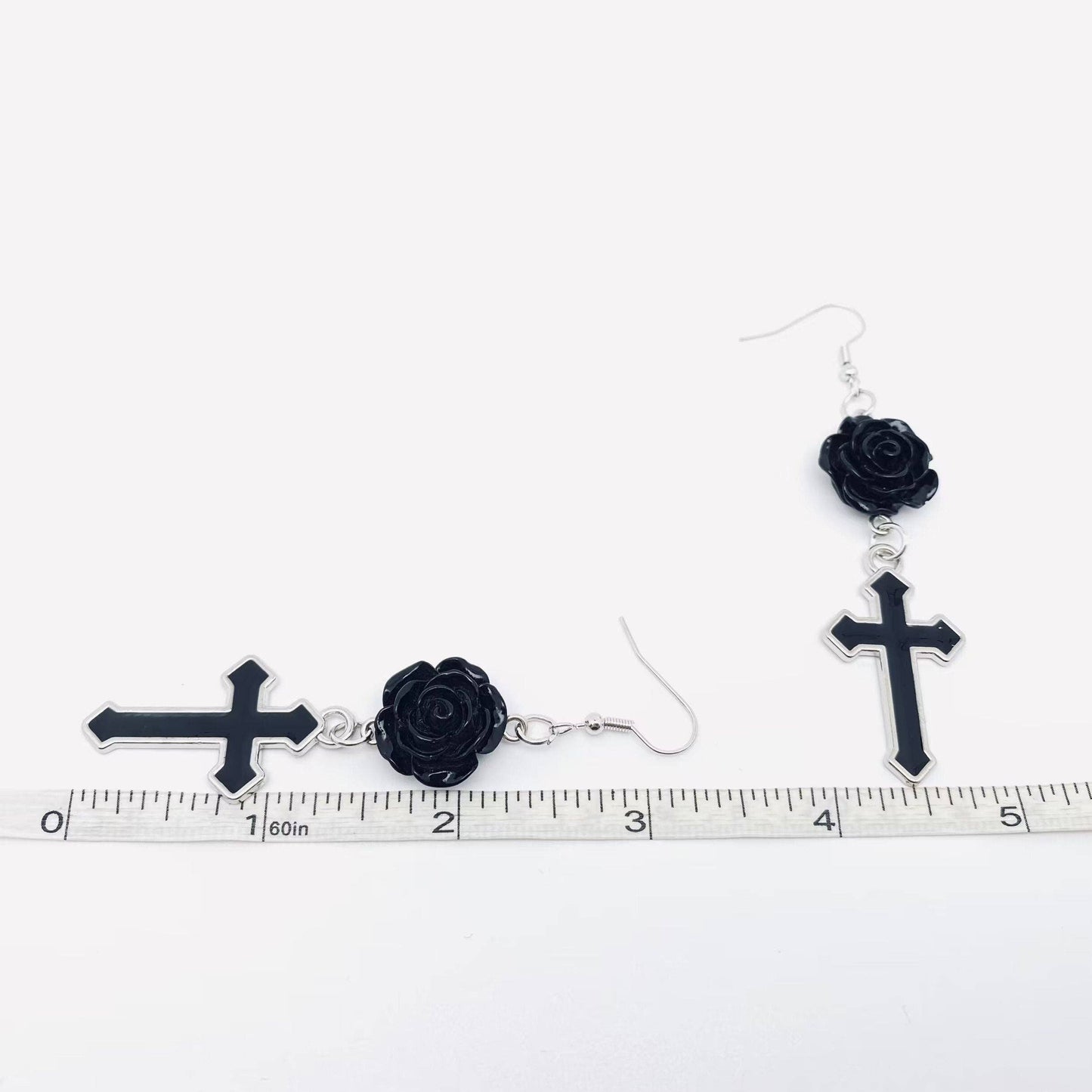 Black Rose Pendant Earrings