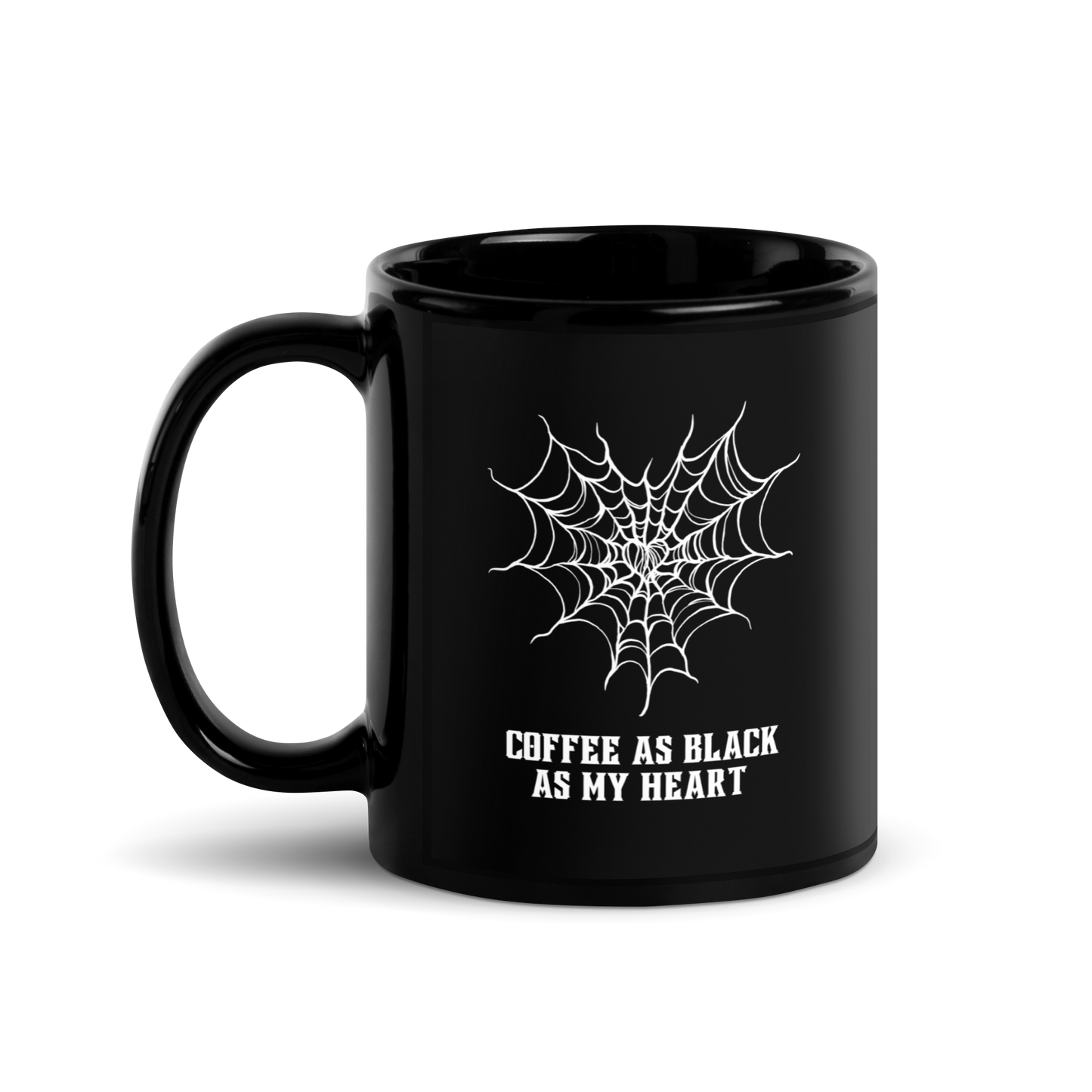 Tasse brillante noire comme mon coeur