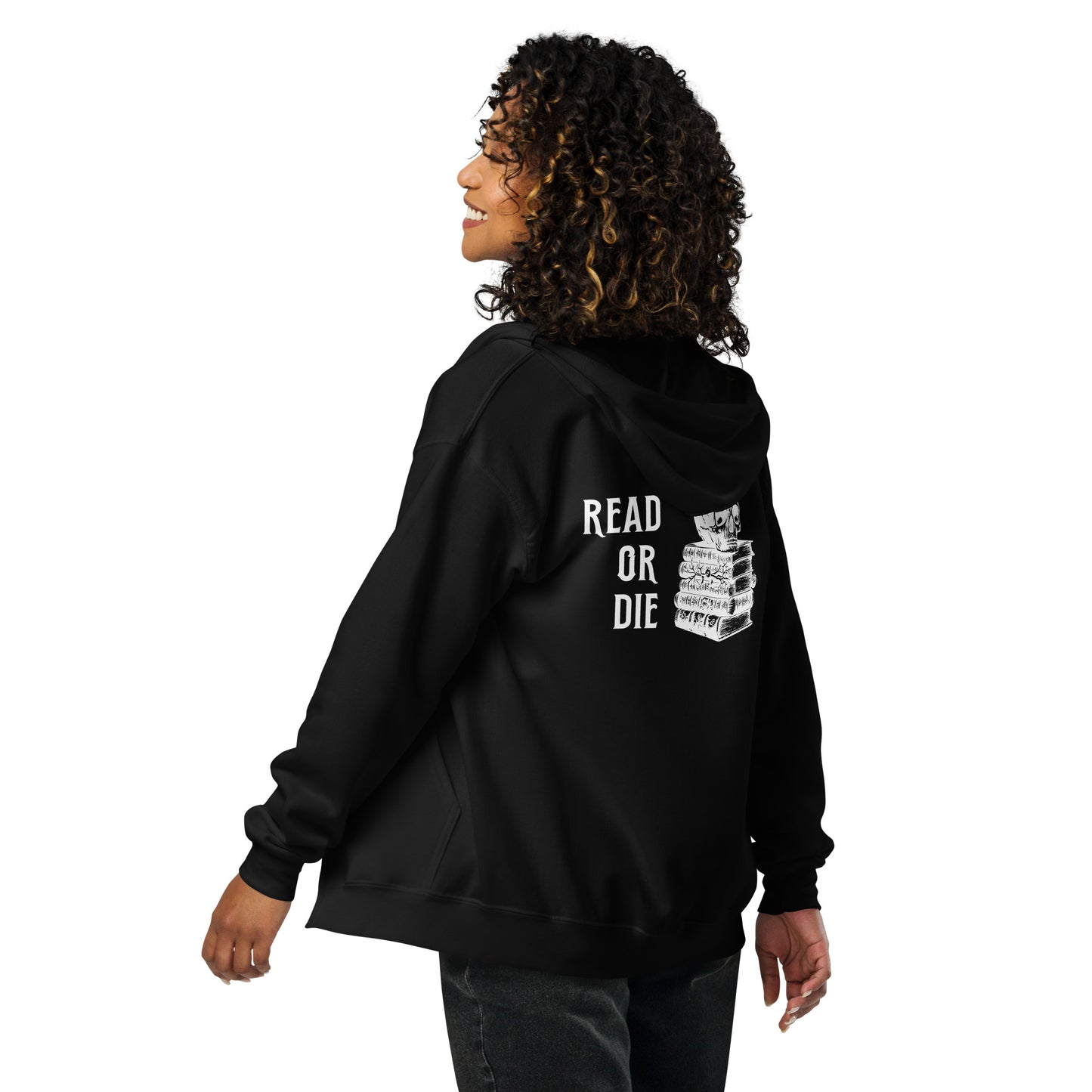 Read or Die Sweat à capuche zippé unisexe en mélange épais