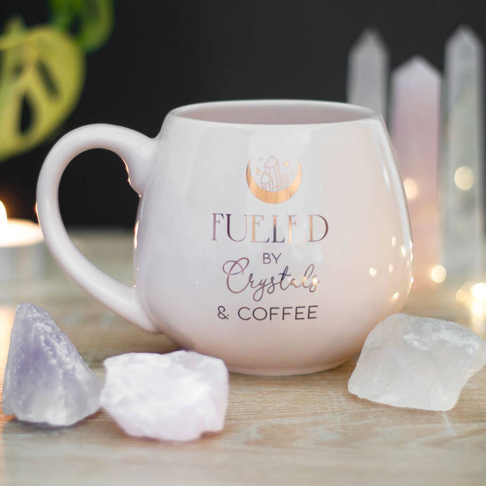 Crystals & Coffee Rounded Mug – The Crow Shoppe