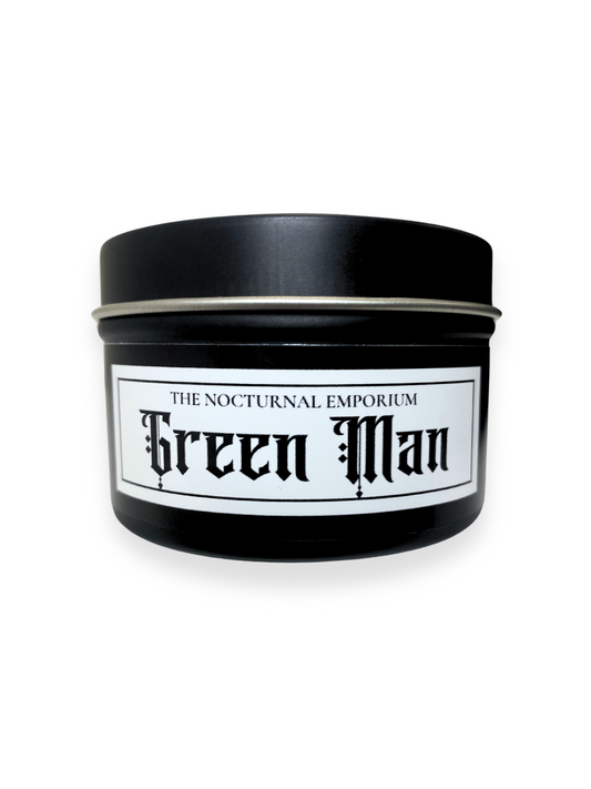 Green Man Tin Candle