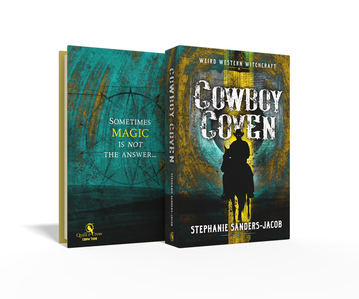 Two copies of the book 'Cowboy Coven' by Stephanie Sanders-Jacob, showing the front cover and spine against a clean white background.