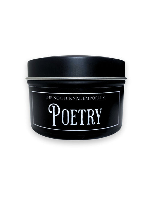 Poetry Tin Candle