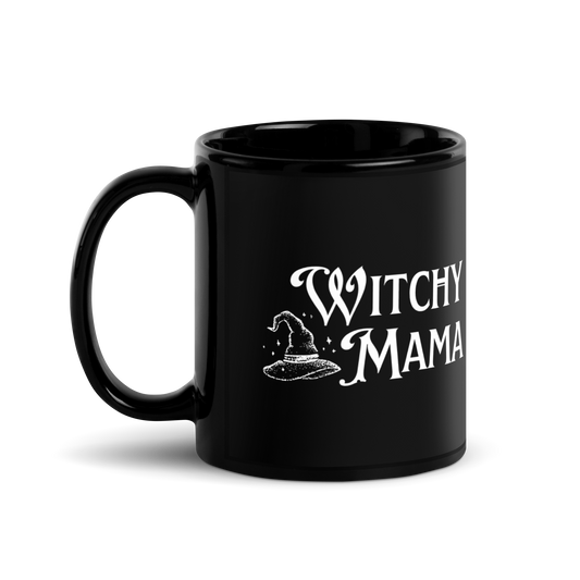 Witchy Mama Tasse noire brillante