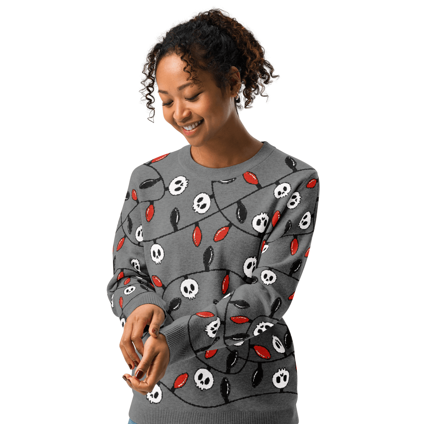 Boney & Bright Grey Knit Crewneck Sweater