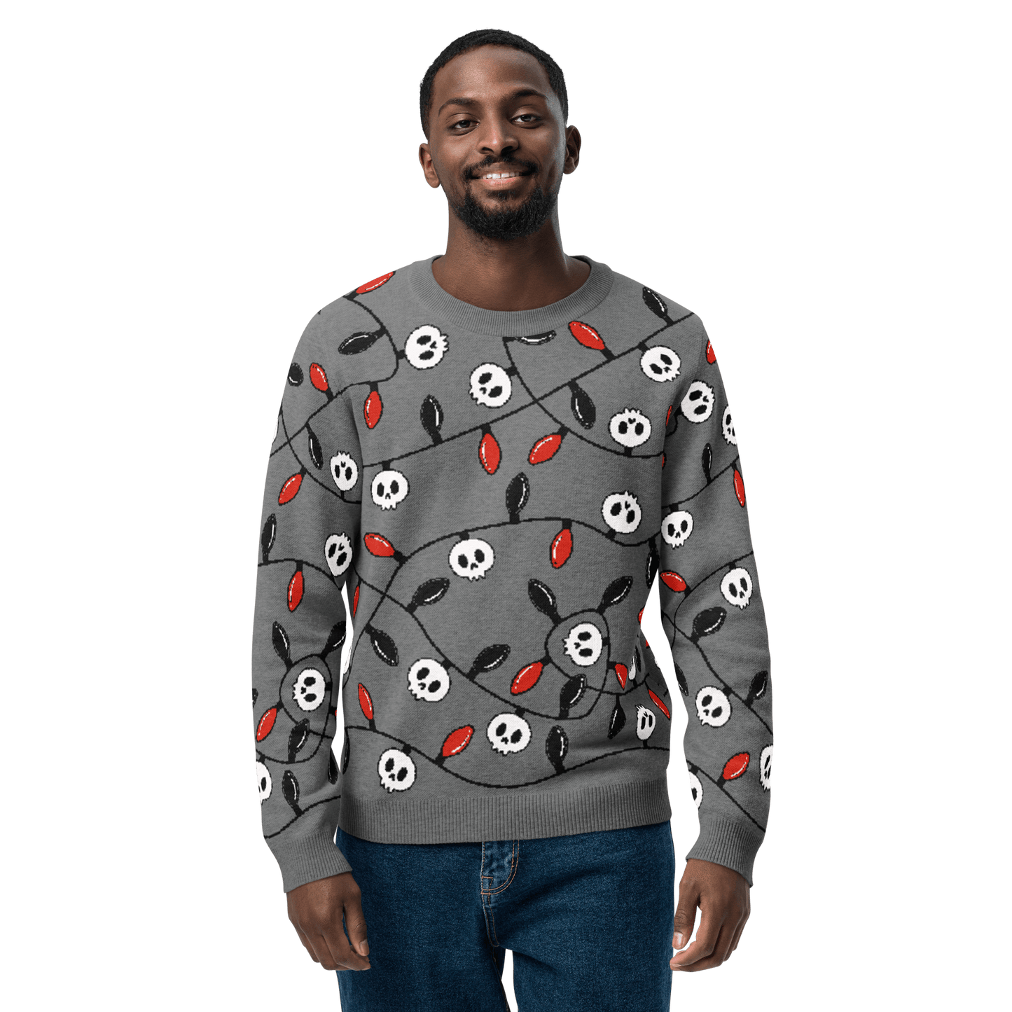 Boney & Bright Grey Knit Crewneck Sweater