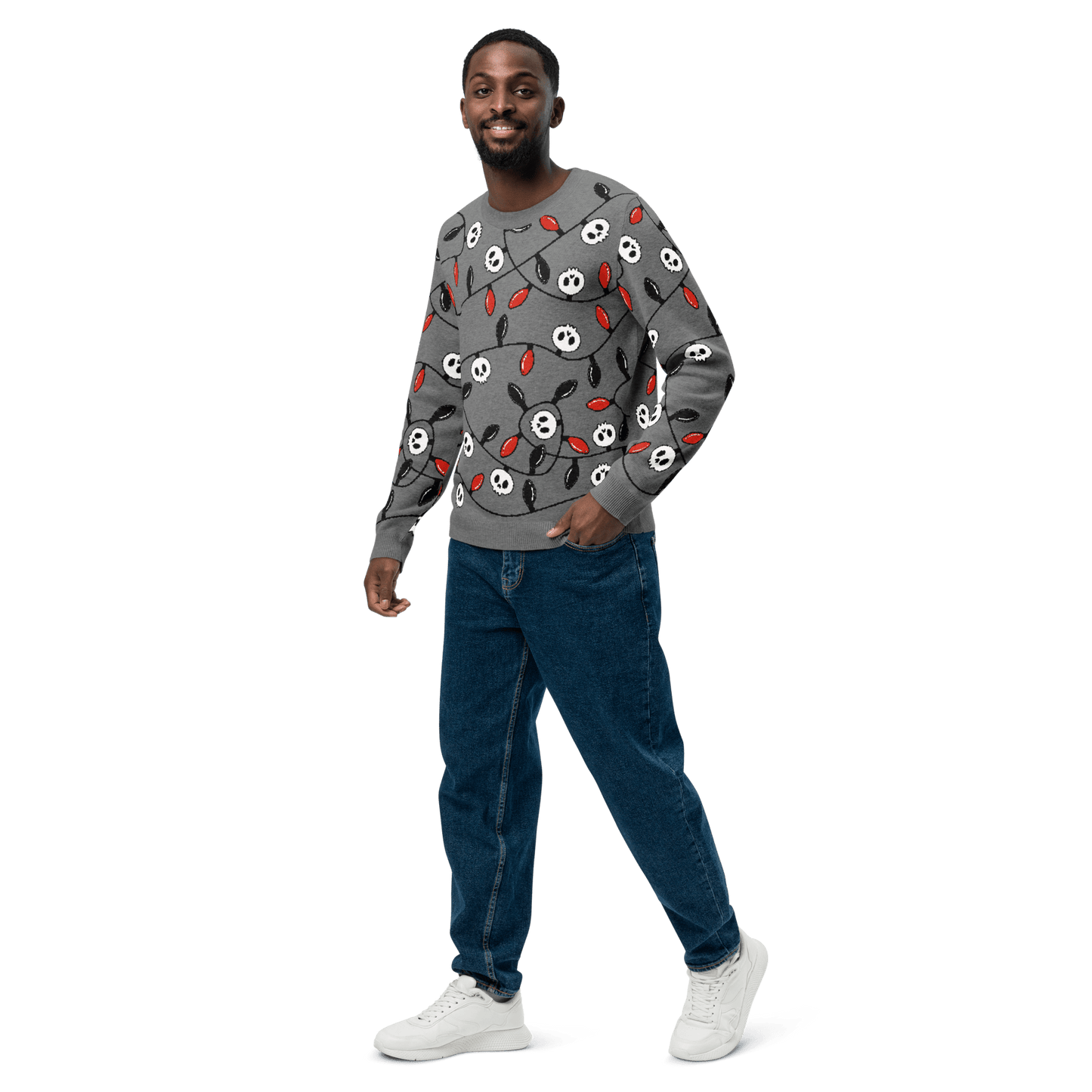 Boney & Bright Grey Knit Crewneck Sweater