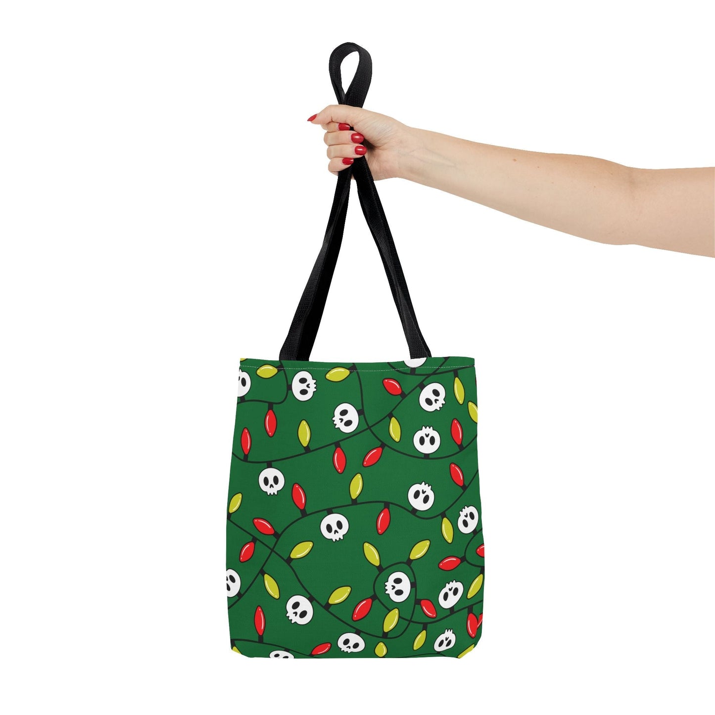 Boney & Bright Skull Lights Reusable Holiday Gift Bag Tote