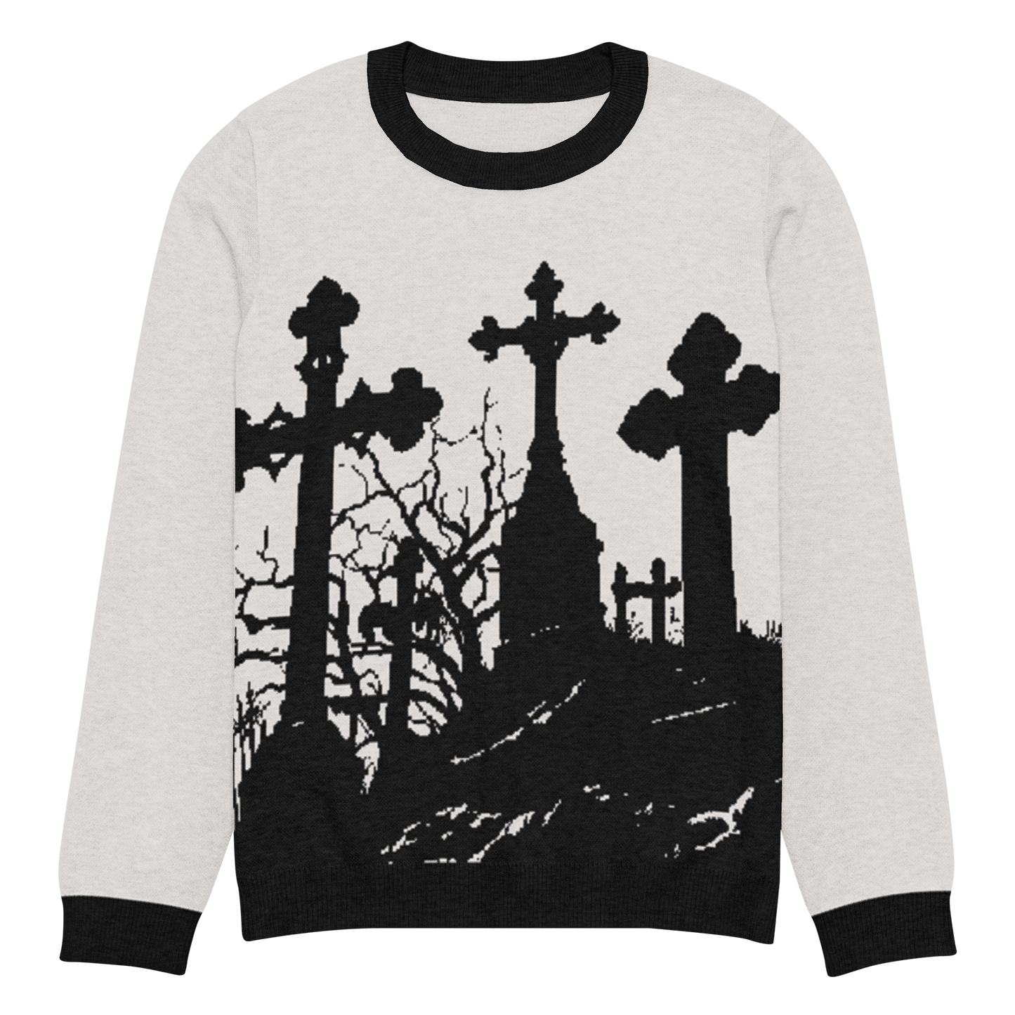 Cemetery Ash Knit Crew Neck Sweater