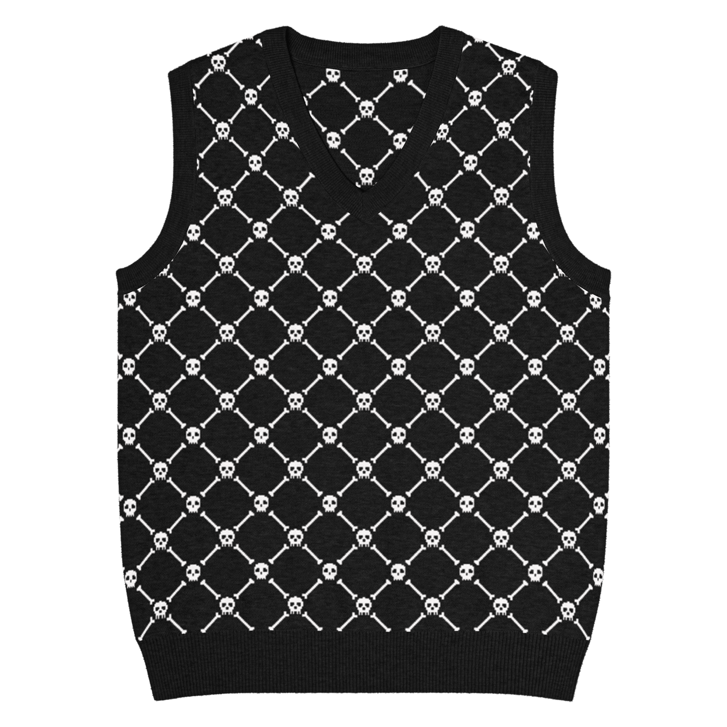 Crossbones Knit V-Neck Vest