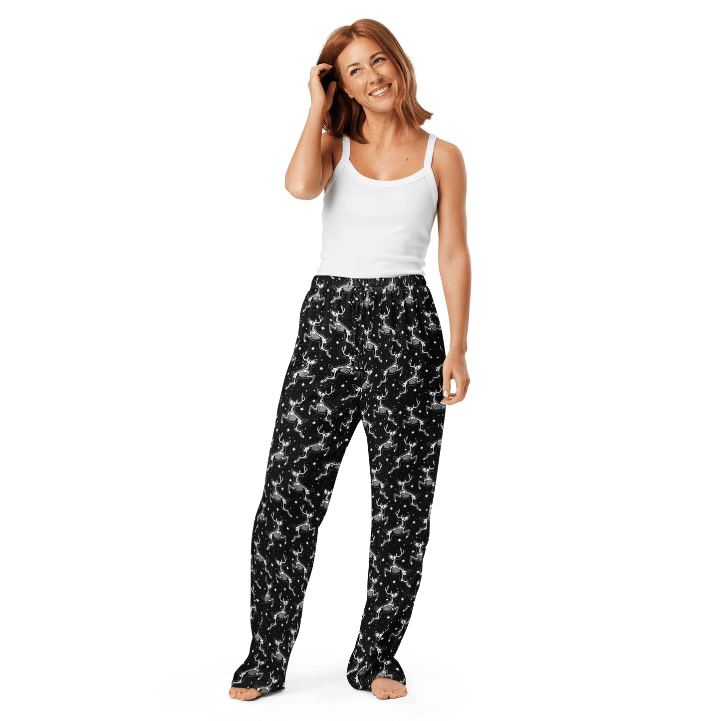Deadnose Reindeer Silky Pajama Pants