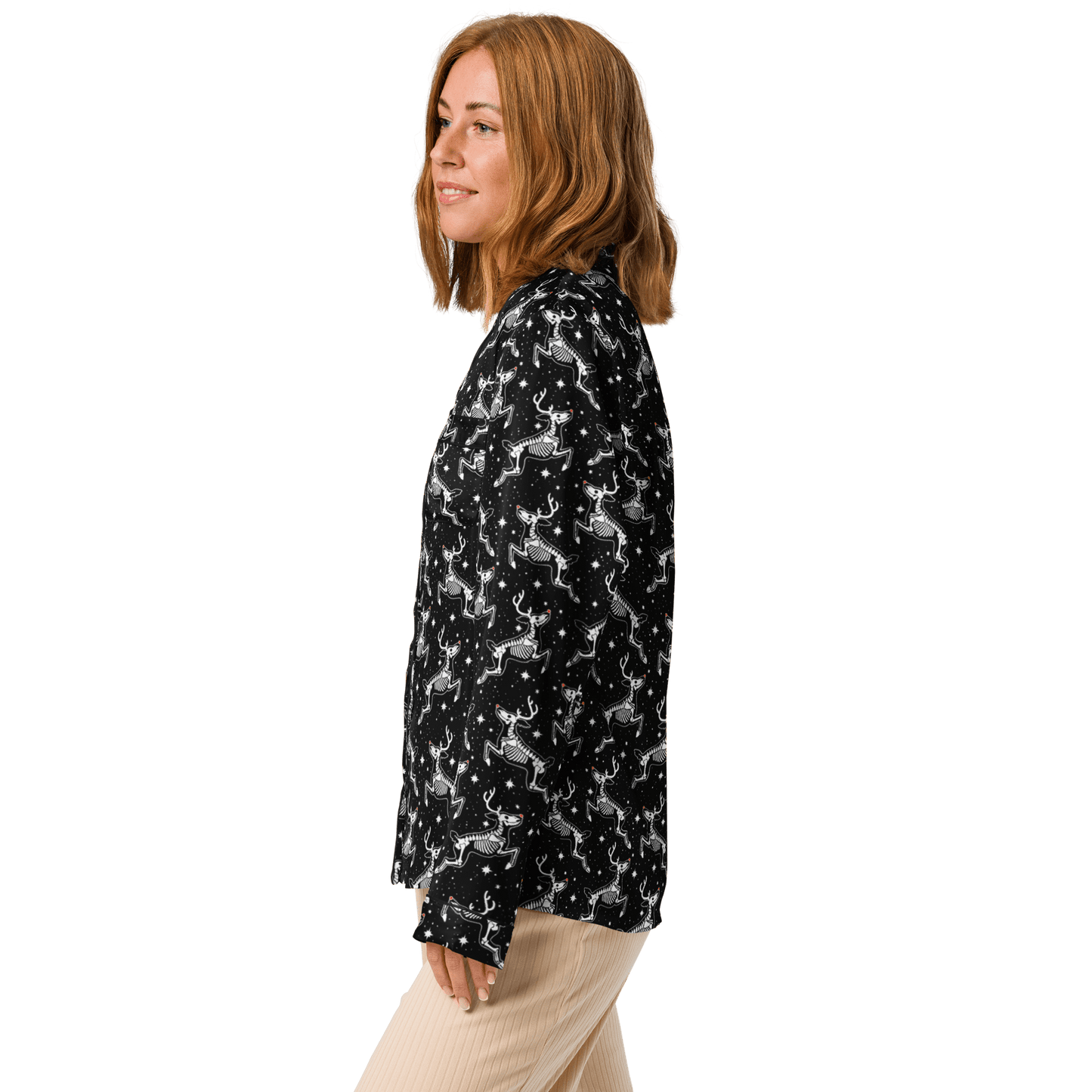 Deadnose Reindeer Silky Pajama Top