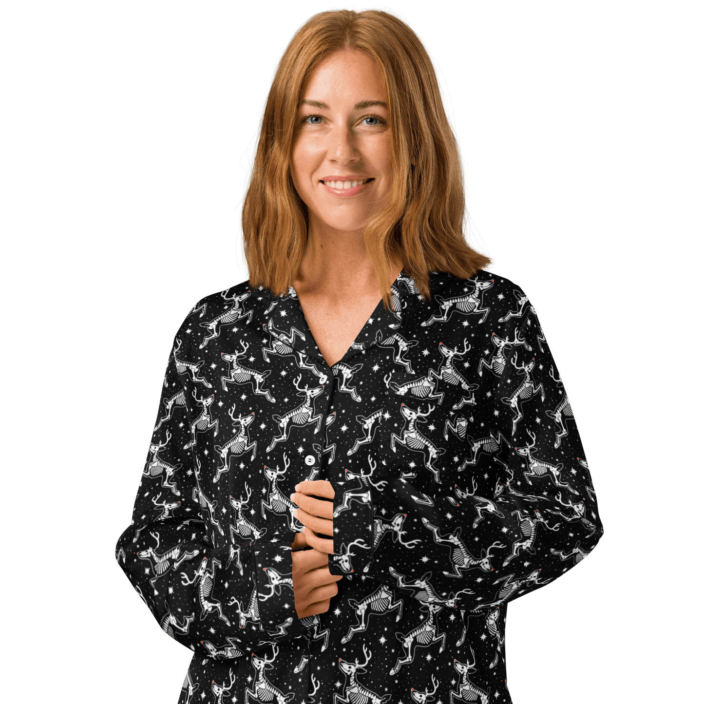 Deadnose Reindeer Silky Pajama Top