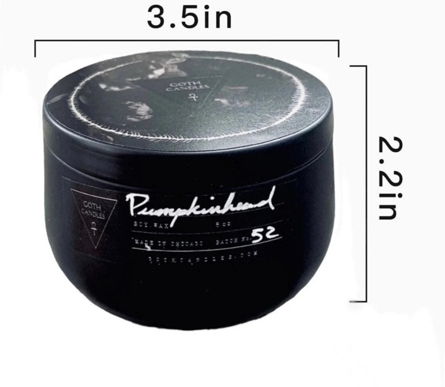 Full Moon: Dark Musk, Black Soy Tin Candle (8oz)