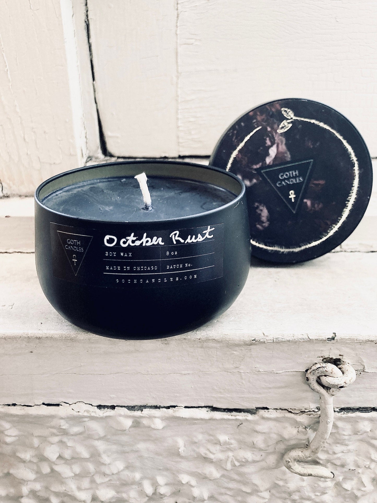 October Rust: Burning Leaves & Fireplace Scented Candle (8oz)