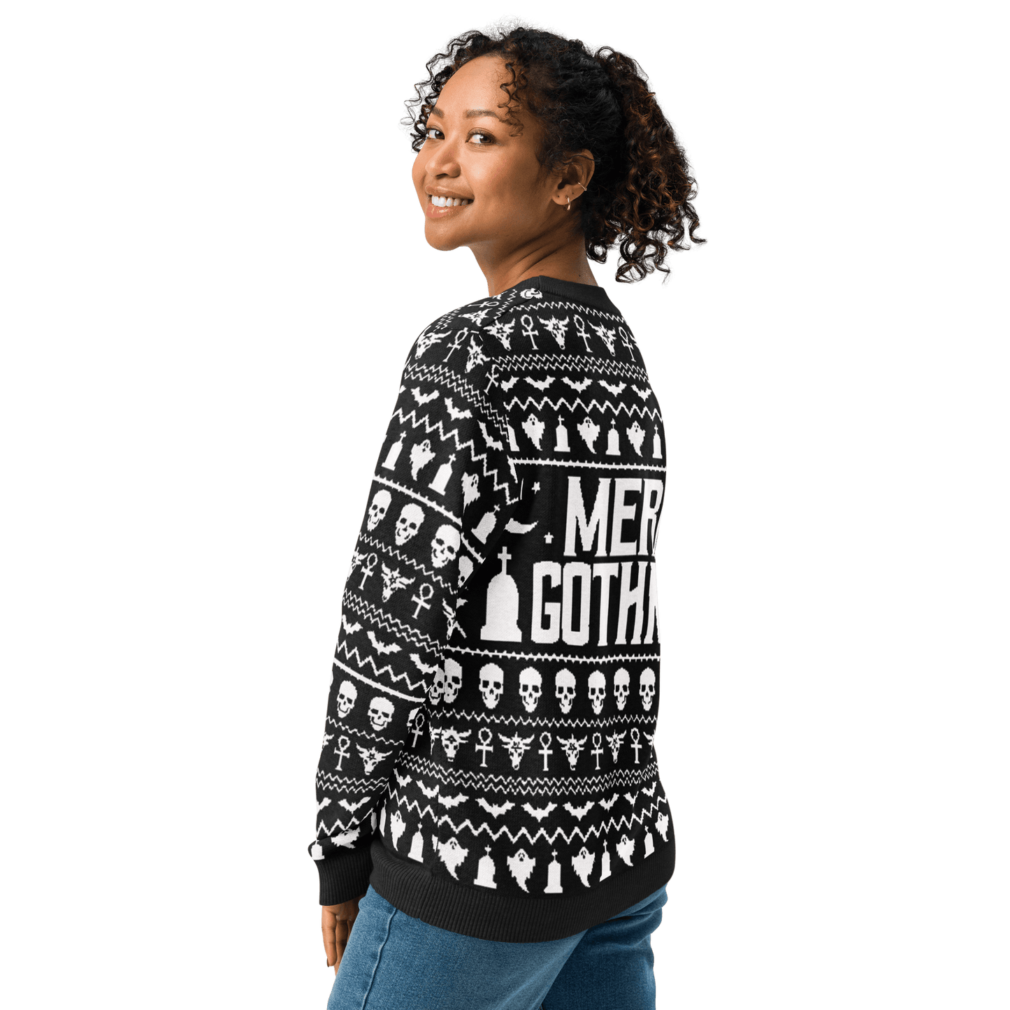 Merry Gothmas Knit Crewneck Sweater