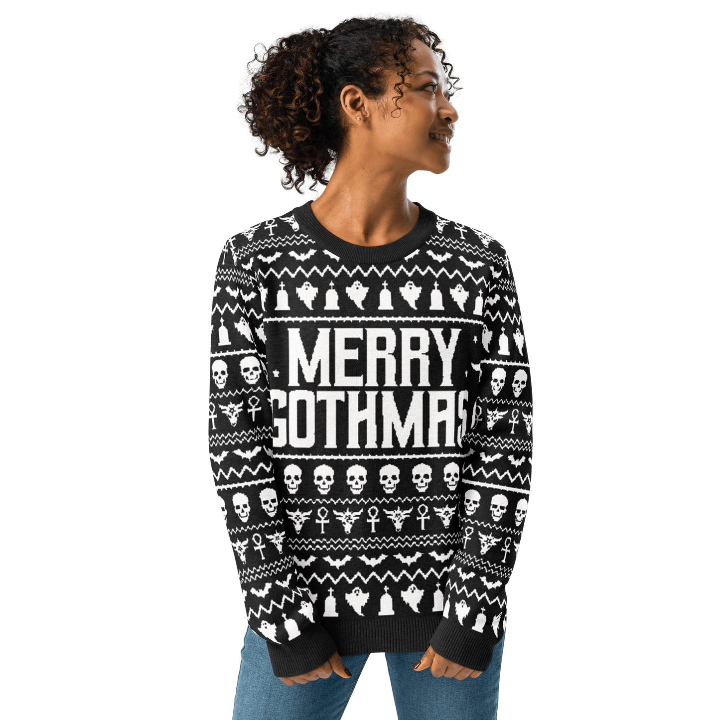 Merry Gothmas Knit Crewneck Sweater