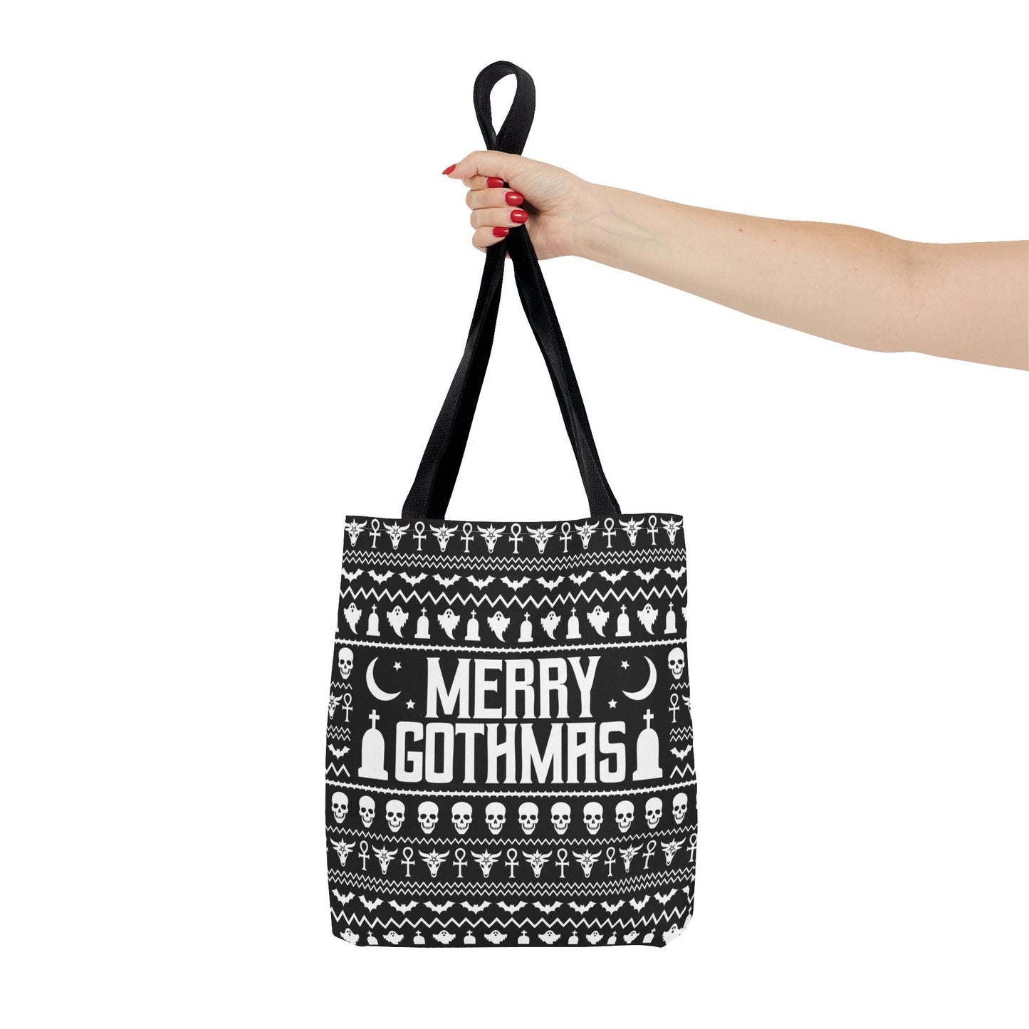 Merry Gothmas Sweater Reusable Gift Bag Tote