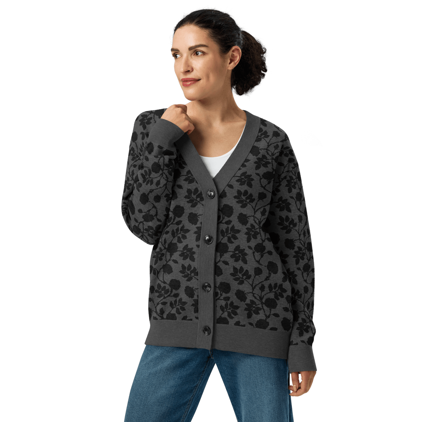 Midnight Bloom Knit Cardigan