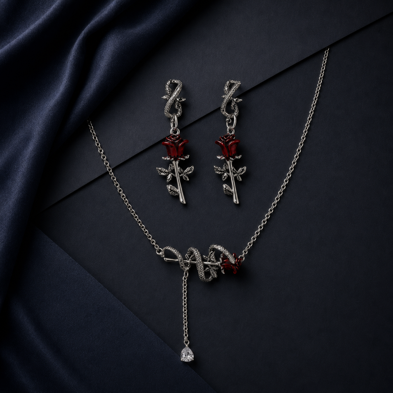 Bloom & Bite Necklace & Earring Set