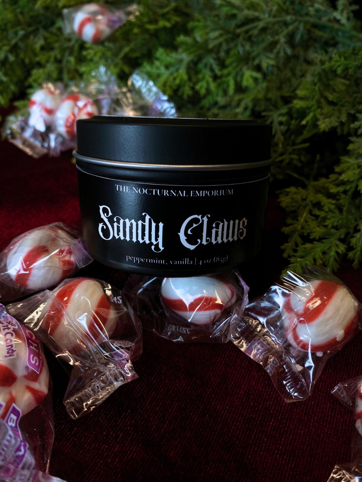 Sandy Claws Tin Candle
