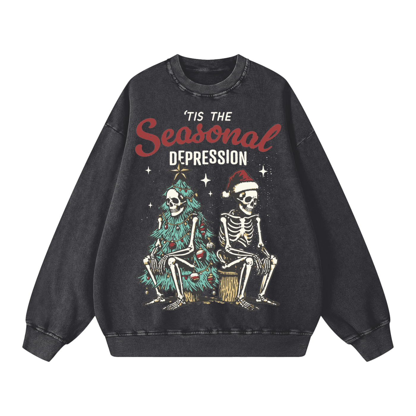 Tis the Seasonal Depression Snow Washed Oversized Sweatshirt (Limited Edition)
